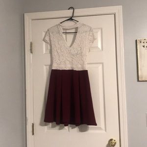 Red and white above knee length